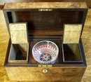 Georgian English Tea Caddy in Curly Rosewood, 1820