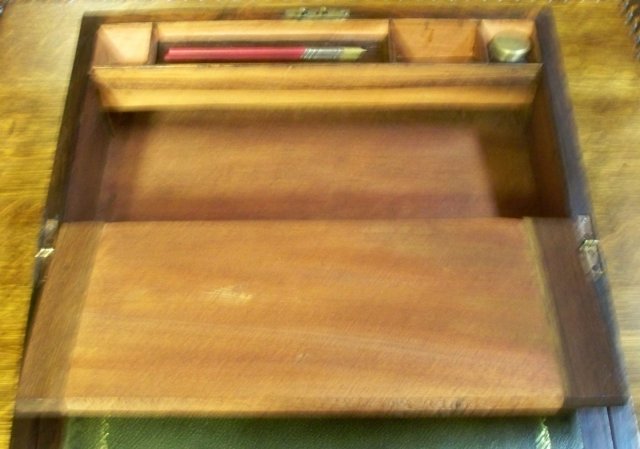 Georgian English Rosewood Writing Box, Leather Writing Slope, & Inkwell, 1830