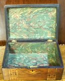 English 19th. Century Mahogany Box With Tunbridge Ware Inlaid Banding, 1870