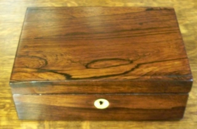 Antique English Rosewood Jewel Box, 1870