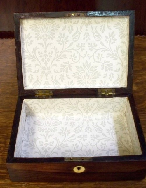 Antique English Rosewood Jewel Box, 1870