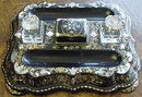 English Victorian Papier Mache Desk Set With Mother Of Pearl, 1860