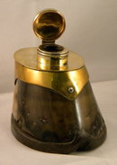 19th Century Horse Hoof Inkwell With Brass Mountings, 1880