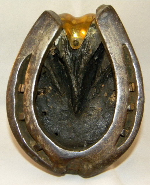 19th Century Horse Hoof Inkwell With Brass Mountings, 1880
