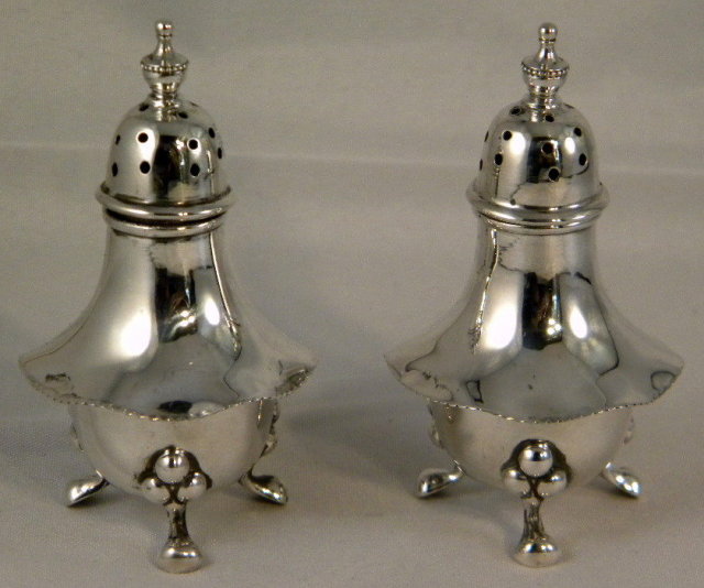 English Sterling Silver Condiment Set In Original Box, 1920