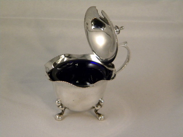 English Sterling Silver Condiment Set In Original Box, 1920
