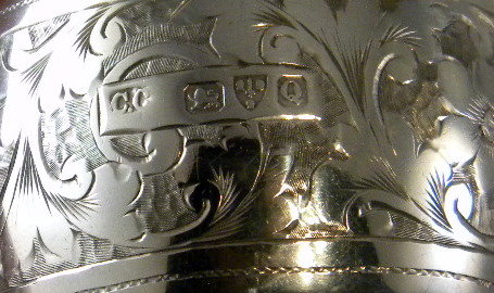Pr. Silver Art Nouveau Napkin Rings In Original Box, 1899