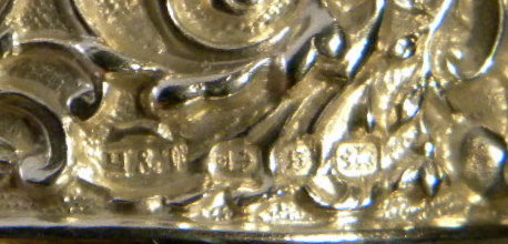 Pr. Silver Art Nouveau Napkin Rings, Elaborately Embossed, In Original Box, 1899