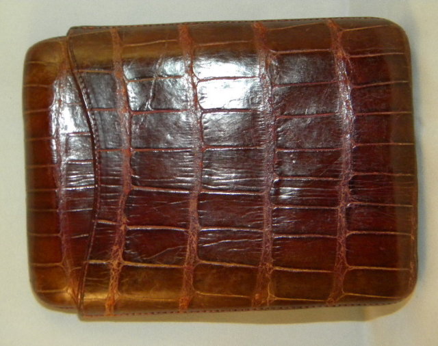 English Edwardian Cigar Case In Crocodile Leather, c1920