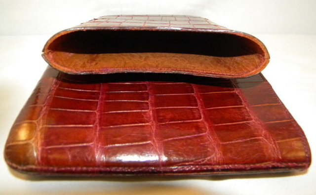 English Edwardian Cigar Case In Crocodile Leather, c1920