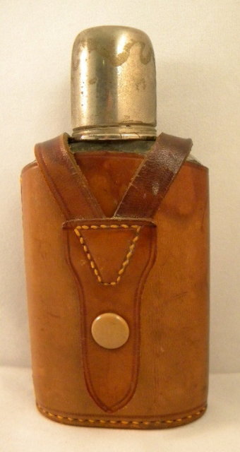 English Edwardian Flask in Leather Case, 1920