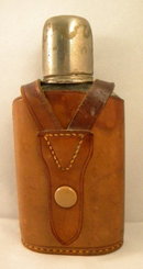 English Edwardian Flask in Leather Case, 1920