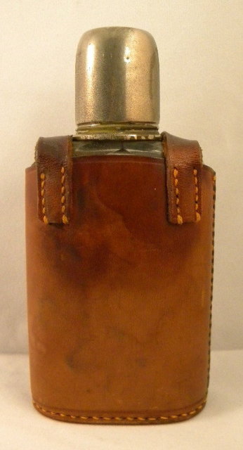 English Edwardian Flask in Leather Case, 1920