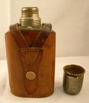 English Edwardian Flask in Leather Case, 1920