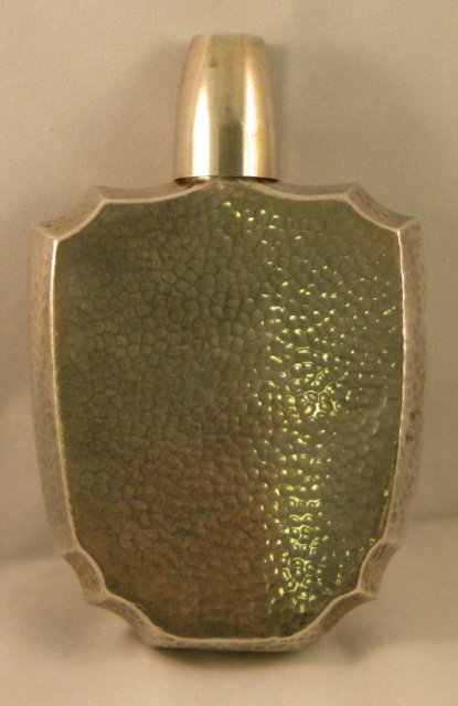 Hand Chased Silver Gilded Flask, circa 1930