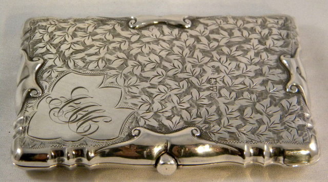 English Art Nouveau Sterling Silver Calling Card Case