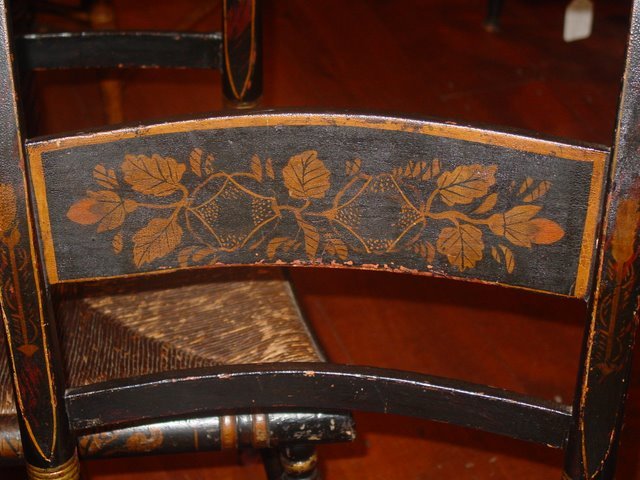 Late Federal Painted & Gilt Decorated Side Chairs