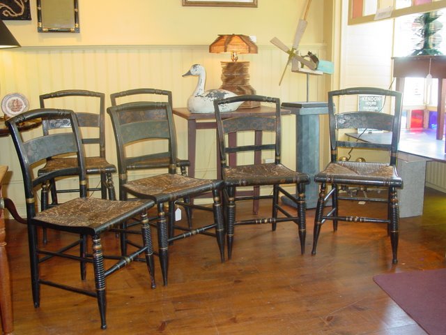 Late Federal Painted & Gilt Decorated Side Chairs