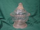 Pressed Glass Lion Compot