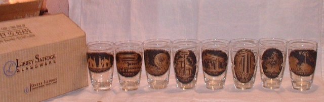 Libbey Glass NY World's Fair 1964 Set of 8 in Box