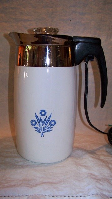 Corningware Electric Percolator Corn Flower Blue