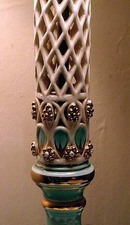 Vintage Lamp Turquoise and White Porcelain