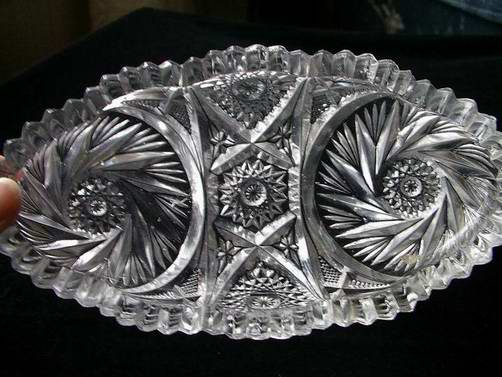 Cut Glass Pickle Dish