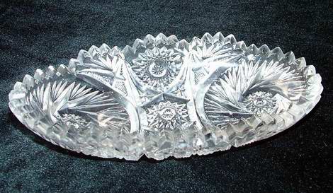 Cut Glass Pickle Dish