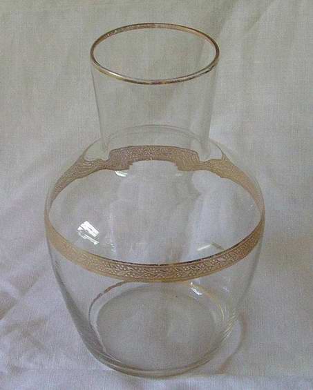 Small Glass Vase Gold Accents and Trim
