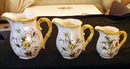 Three Yellow Floral Pitchers Made in Japan