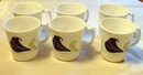 Six Cups by Corning Green and Black Floral