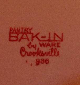 Vintage Crooksville Bowl Pantry Bak In by Ware
