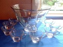 Punch Bowl Set with Cups and Glass Ladle