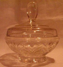 Depression Glass Powder Jar with Lid