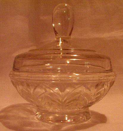 Depression Glass Powder Jar with Lid