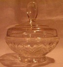 Depression Glass Powder Jar with Lid