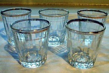 Federal Shotglasses Ribbed with Gold Trim