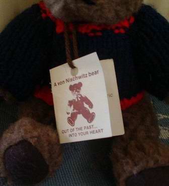 Von Nischwitz Bear Hand Made in Canfield Ohio