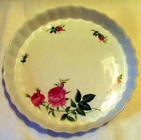 Tart Plate with Pink Roses by Christine Holm