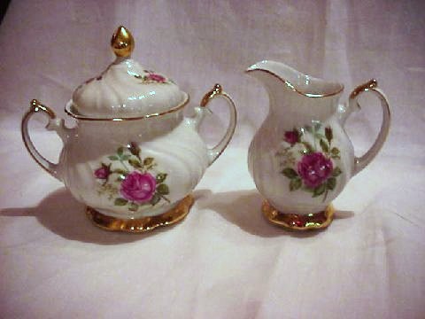 Bavarian Creamer and Sugar Bowl with Lid