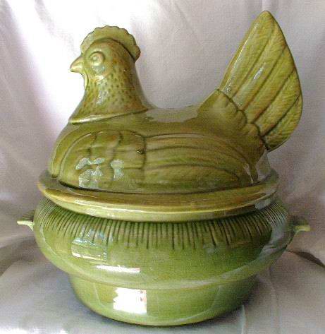 California Pottery Hen on Green Nest Cookie Jar