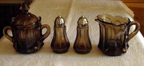 Fostoria Glacier and Virginia Brown 7 Pieces