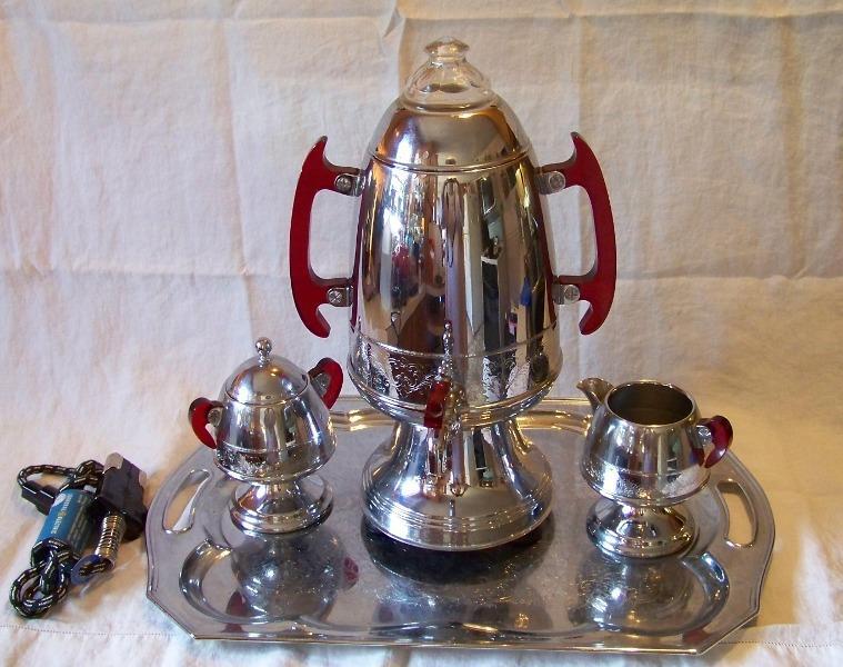 Coffee Pot Samovar Set by United Like New