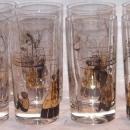 Barware Mississippi River Scenes Gold and Black