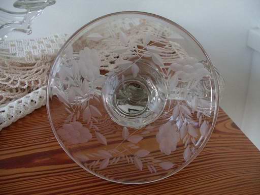 Antique Double Light Candlesticks Etched