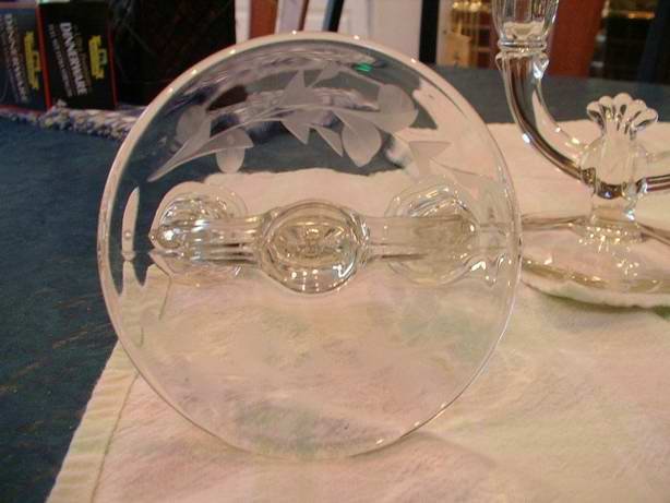 Candlesticks Double Light Etched Pair