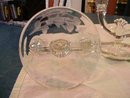 Candlesticks Double Light Etched Pair