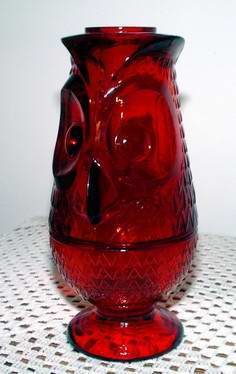 Owl Red Glass Fairy Light