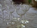 Etched Blown Stems Set of 8 Libbey