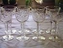 Etched Blown Stems Set of 8 Libbey